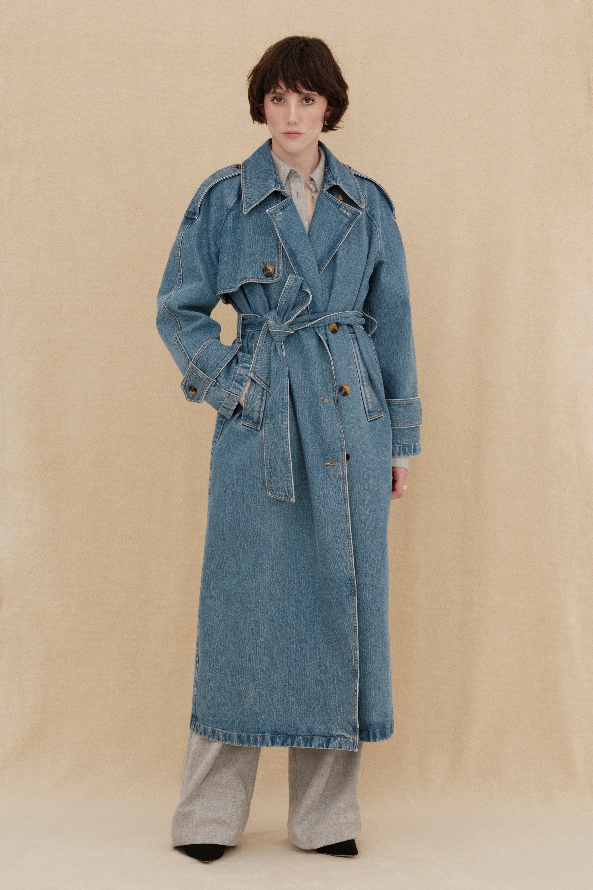 ABIGAIL DENIM TRENCHCOAT