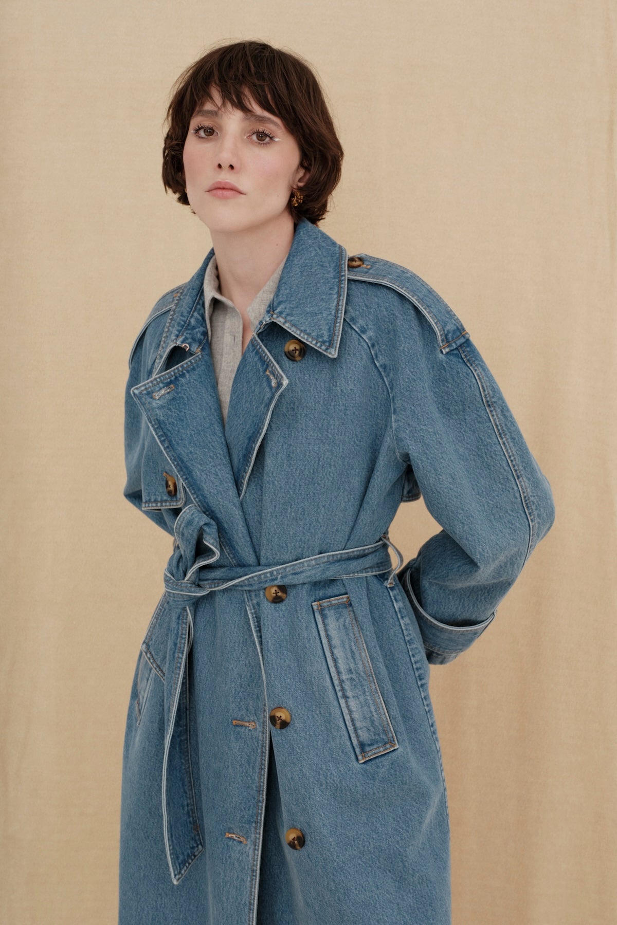 ABIGAIL DENIM TRENCHCOAT